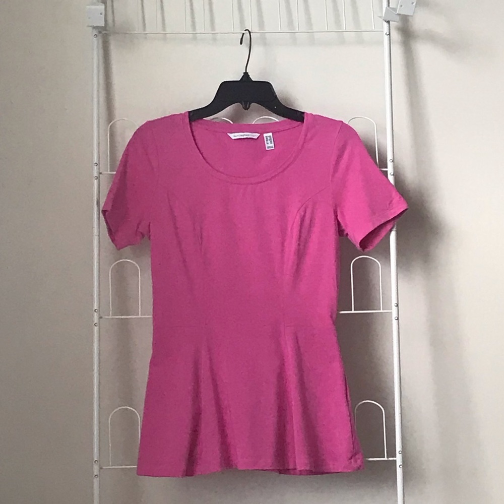 Isaac Mizrahi Pink Peplum Top